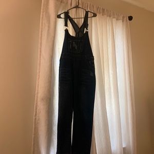 Dark blue jeans overalls